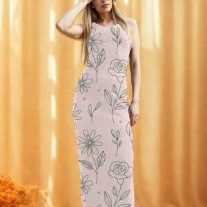 Pink Floral Bodycon Dress